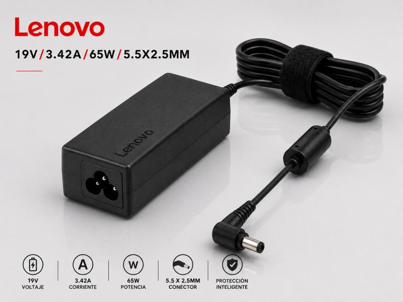 CARGADOR LENOVO 19V/3.42A/65W/5.5X2.5MM PLUG NEGRO
