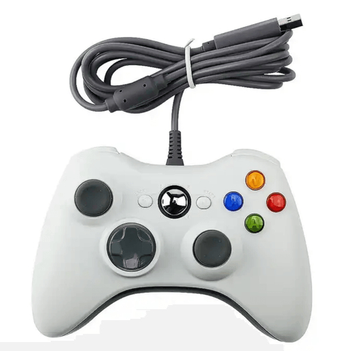 CONTROL  CON CABLE PARA XBOX 360 Y PC BLANCO
