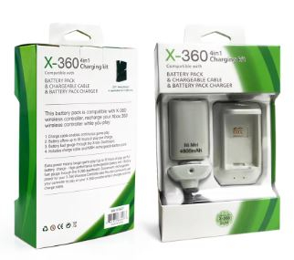SET 3 EN 1 CARGADOR Y BATERIA Y CABLE PARA XBOX 360