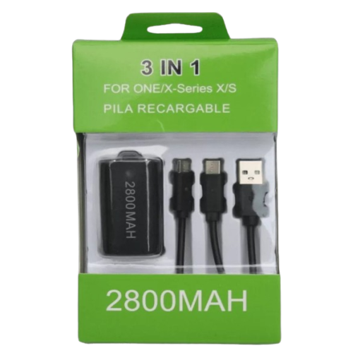 CABLE Y BATERIA PARA XBOX ONE -2M 3 EN 1