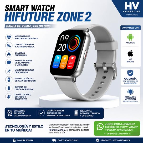 SMART WATCH HIFUTURE ZONE 2 BANDA 22MM GRIS