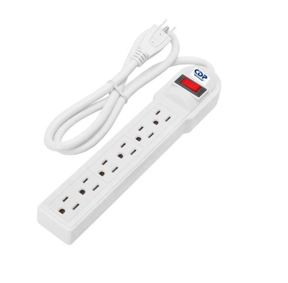 REGLETA CDP R-SS6 6 TOMAS 1850 W 1.2 M PROTECTOR DE VOLTAJE