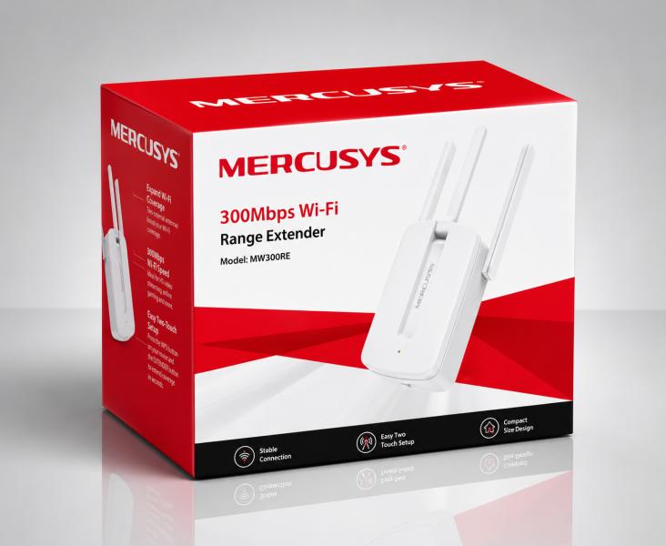 REPETIDOR  TP-LINK EXTENSOR DE RED MERCUSYS COBERTURA WIFI 300 MBPS-MW300RE