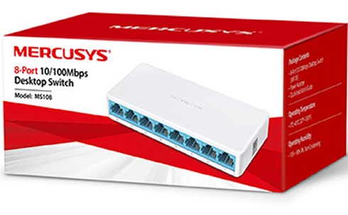 SWITCH DE RED MERCUSYS 8 PUERTOS MS108 10/100MBPS