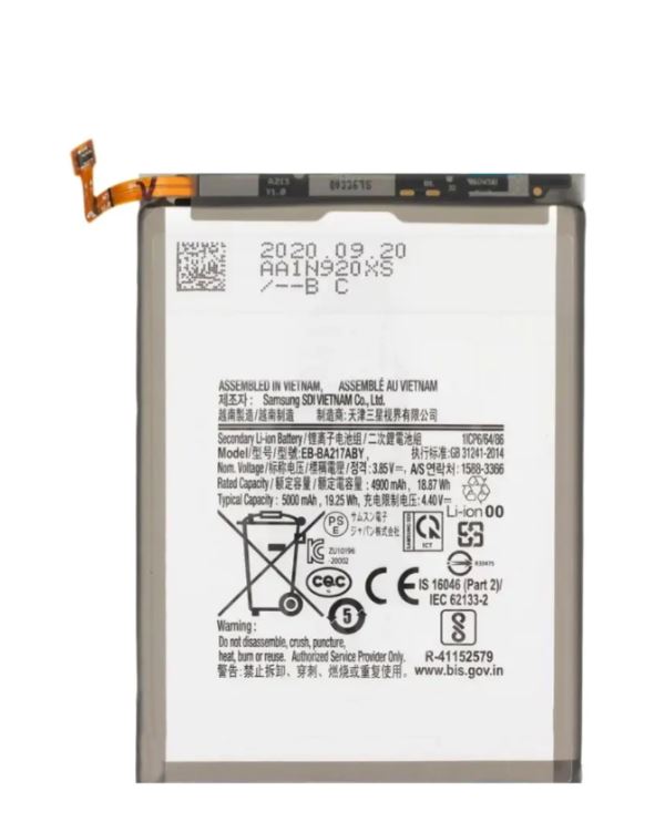 BATERIA SAMSUNG A02 (A022) / A13 (A135) / A13S (A137) / A21S (A217) / A12 (A125) / A12 NACHO (A127) / A13 (A135) / A13 5G (A136U) / A04S (A047) (EB-BA217ABY)
