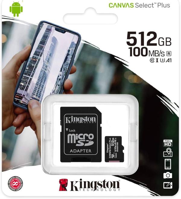TARJETA DE MEMORIA FLASH (ADAPTADOR MICROSDXC A SD INCLUIDO) - 512 GB