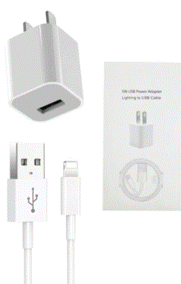 CARGADOR DE IPHONE 5W 2 EN 1 CABLE Y CUBO