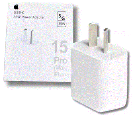 ADAPTADOR DE CORRIENTE IPHONE 15 PRO MAX /35W