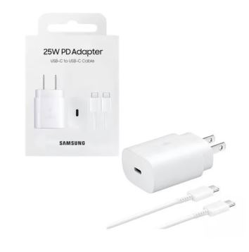 CARGADOR SAMSUNG SUPER CARGA RAPIDA COMPLETO 25W BLANCO