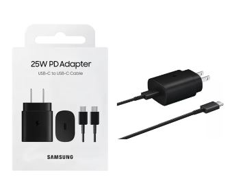 CARGADOR SAMSUNG SUPER CARGA RAPIDA COMPLETO 25W NEGRO
