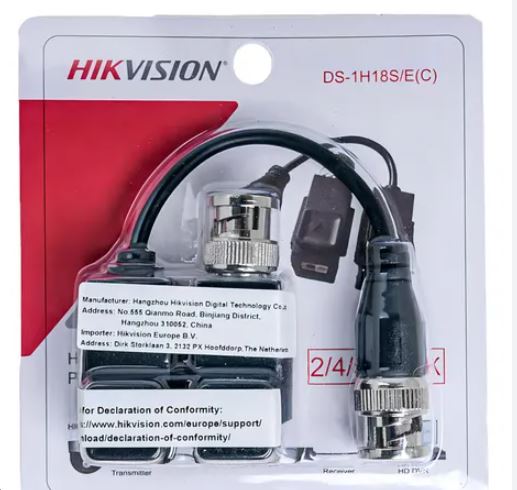 ADAPTADOR VIDEO BALUN TRANSMISOR DE SE&Ntilde;AL HIKVISION 1H18S PAR