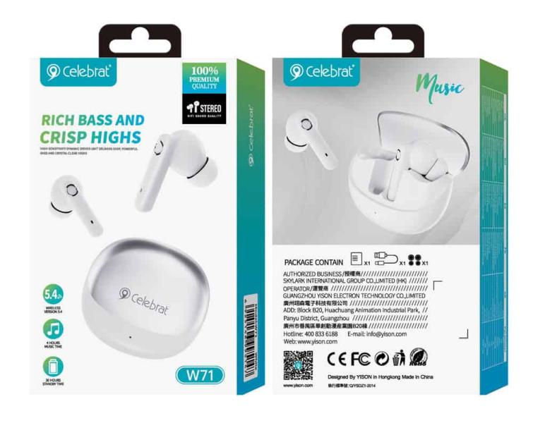 AUDIFONO BLUETOOTH CELEBRAT W71