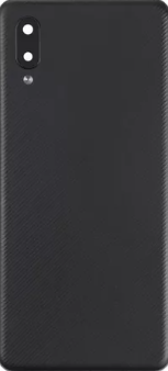 TAPA TRASERA + LENTE SAMSUNG A02 NEGRA