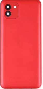 TAPA TRASERA + LENTE  SAMSUNG A03 ROJA