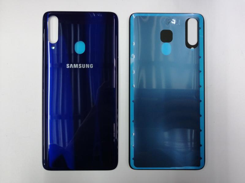 TAPA TRASERA + LENTE SAMSUNG A20S AZUL