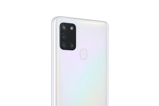 TAPA TRASERA + LENTE +MARCO SAMSUNG A21S BLANCA