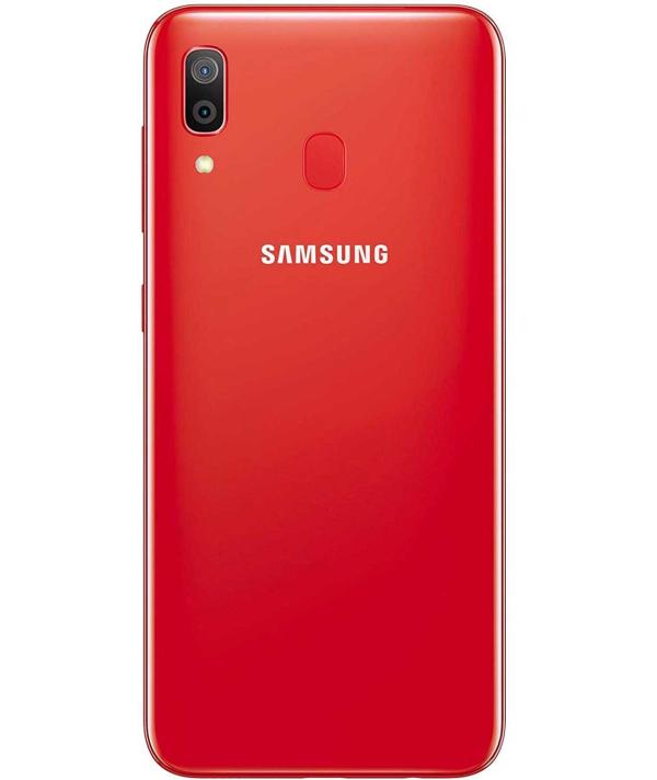 TAPA TRASERA + LENTE SAMSUNG A30 ROJA