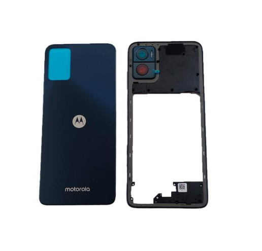 TAPA TRASERA + LENTE + MARCO MOTOROLA E22i NEGRO
