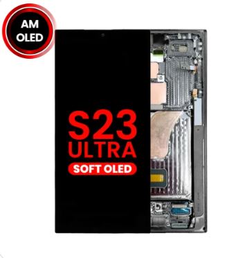 LCD PANTALLA SAMSUNG OLED CON MARCO PARA GALAXY S23 ULTRA (S918) (PHANTOM BLACK)