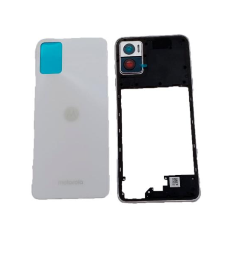TAPA TRASERA + LENTE + MARCO MOTOROLA E22i BLANCO