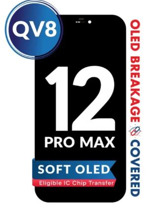 LCD PARA IPHONE SOFT OLED 12 PRO MAX (QV8) (APTO PARA TRANSFERENCIA DE IC)
