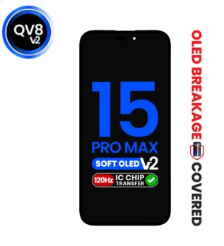 PANTALLA LCD PARA IPHONE 15 PRO MAX SOFT OLED QV8 / 120 Hz