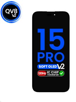 LCD PARA IPHONE 15 PRO SOFTOLED QV8 / 120HZ) (IC TRANSFER ELIGIBLE)