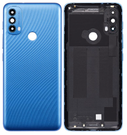 TAPA TRASERA + LENTE MOTOROLA E30 AZUL