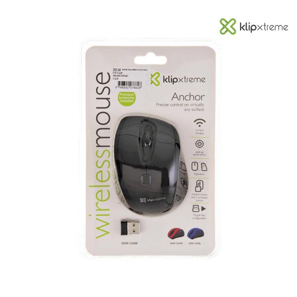 KLIPX KMW-330BK MOUSE 6-BUTTON OPT 1600DPI WIRELESS BLACK NEGRO