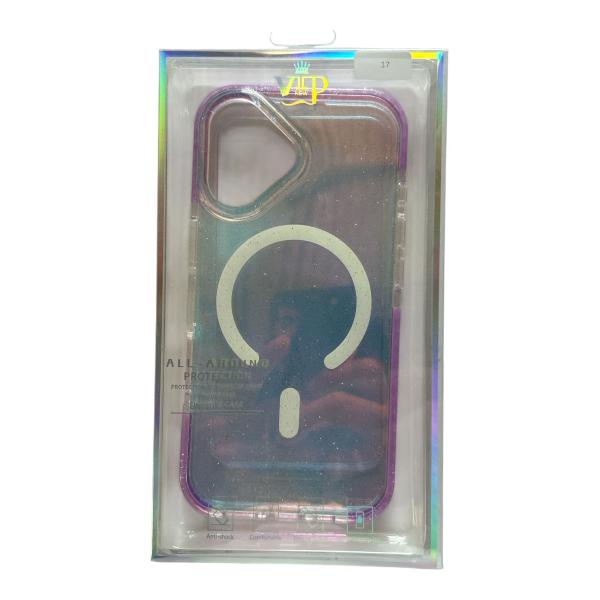 ESTUCHES MAGSAFE CARGA INALÁMBRICA IPHONE 17 ESCARCHADO TORNASOL