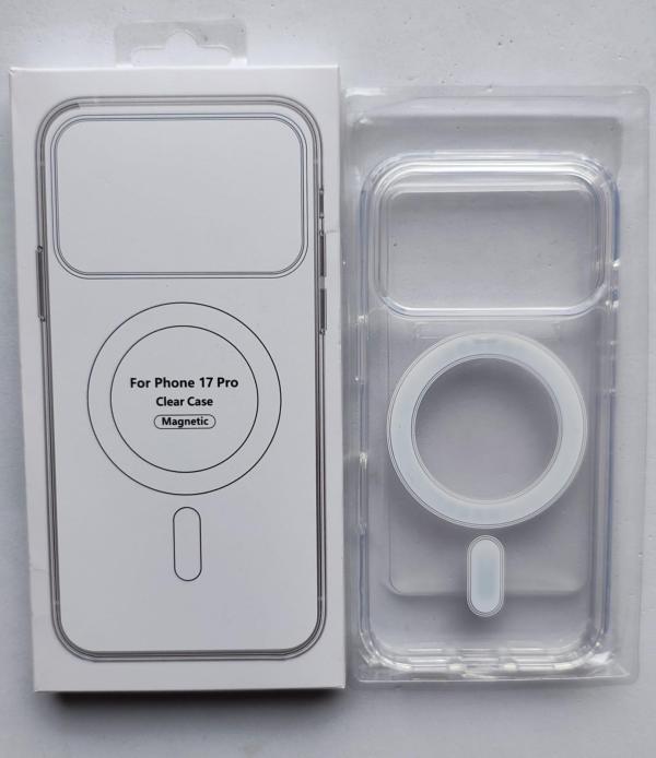 ESTUCHES MAGSAFE CARGA INALÁMBRICA IPHONE 17 PRO TRANSPARENTE