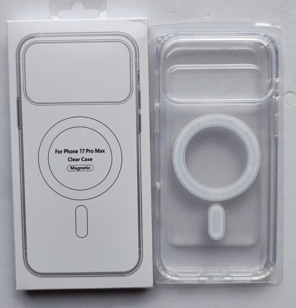 ESTUCHES MAGSAFE CARGA INALÁMBRICA IPHONE 17 PRO MAX TRANSPARENTE