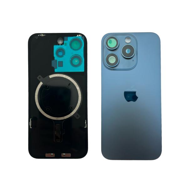 TAPA TRASERA CON MARCO PARA IPHONE 15 PRO AZUL