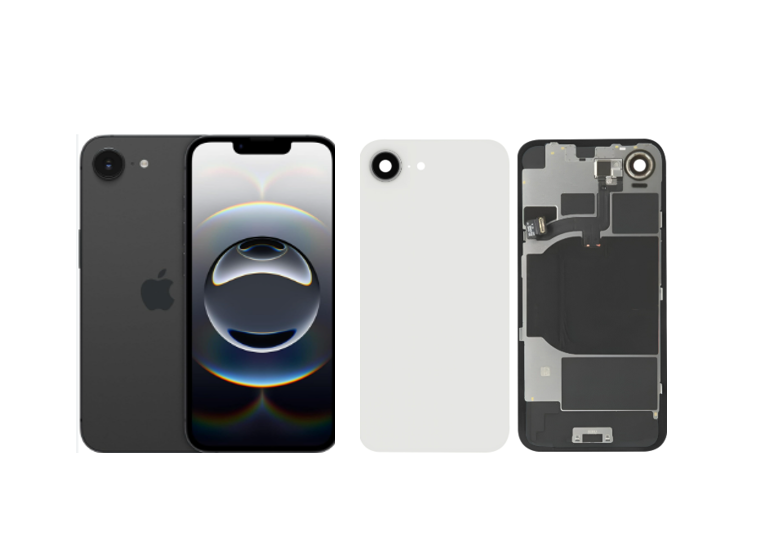 TAPA TRASERA IPHONE 16E CON MARCO MAGSAFE Y FLEX FLASH NEGRO
