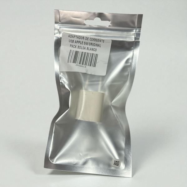 ADAPTADOR DE CORRIENTE USB APPLE 5W  PACK BOLSA BLANCO