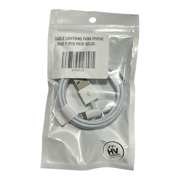 CABLE LIGHTNING PARA IPHONE, IPAD Y IPOD PACK BOLSA