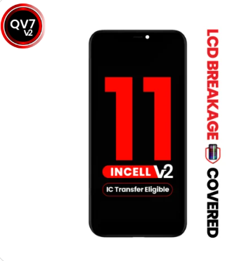LCD PANTALLA PARA IPHONE 11  (INCELL DE REPUESTO/QV7) (APTO PARA TRANSFERENCIA IC) V2