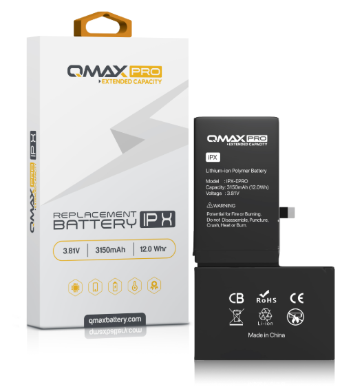 BATER&Iacute;A DE REPUESTO DE CAPACIDAD EXTENDIDA QMAX PRO PARA IPHONE X (3150 MAH)