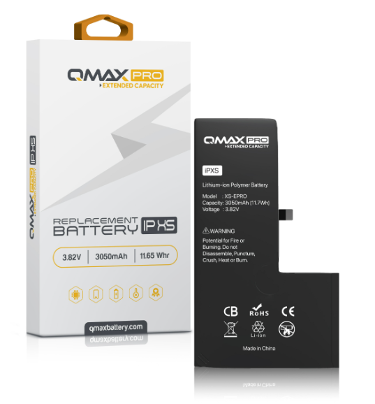 BATER&Iacute;A DE REPUESTO DE CAPACIDAD EXTENDIDA QMAX PRO PARA IPHONE XS (3050 MAH)
