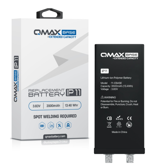 BATER&Iacute;A DE REPUESTO DE CAPACIDAD EXTENDIDA QMAX BASE PARA IPHONE (REQUIERE SOLDADURA POR PUNTOS) (3500 MAH) 11