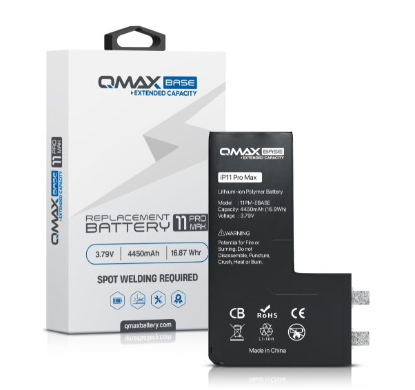 BATER&Iacute;A DE REPUESTO DE CAPACIDAD EXTENDIDA QMAX BASE PARA IPHONE (REQUIERE SOLDADURA POR PUNTOS) (3500 MAH) 11 PRO MAX