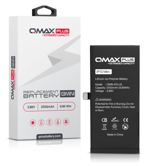 BATER&Iacute;A DE REPUESTO QMAX PLUS DE CAPACIDAD EXTENDIDA PARA IPHONE (3150 MAH) 13 MINI