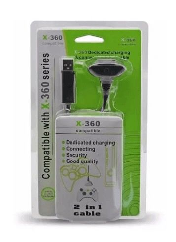 CABLE CARGADOR JOYSTICK XBOX 360 2 EN 1 SND12036