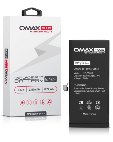 BATER&Iacute;A DE REPUESTO QMAX PLUS DE CAPACIDAD EXTENDIDA PARA IPHONE (3150 MAH) 12 / 12 PRO