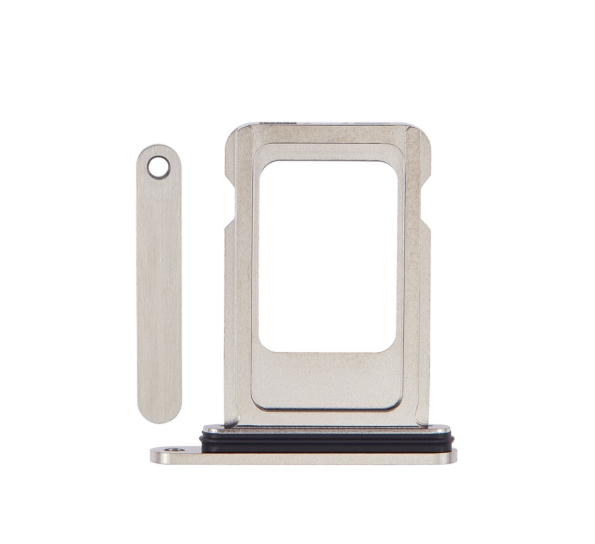 BANDEJA PARA UNA SOLA TARJETA SIM PARA IPHONE 15 PRO / 15 PRO MAX BLANCO TITANIO