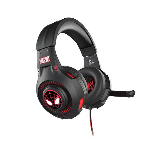 XTech Marvel Spider Man Headphones Wrd LED w/mic XTH-M541SM