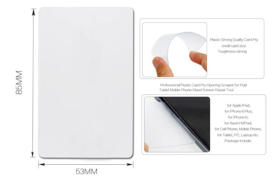 HERRAMIENTA DE PALANCA PARA TARJETAS DE PL&Aacute;STICO CON BORDE CURVO (0,3 MM