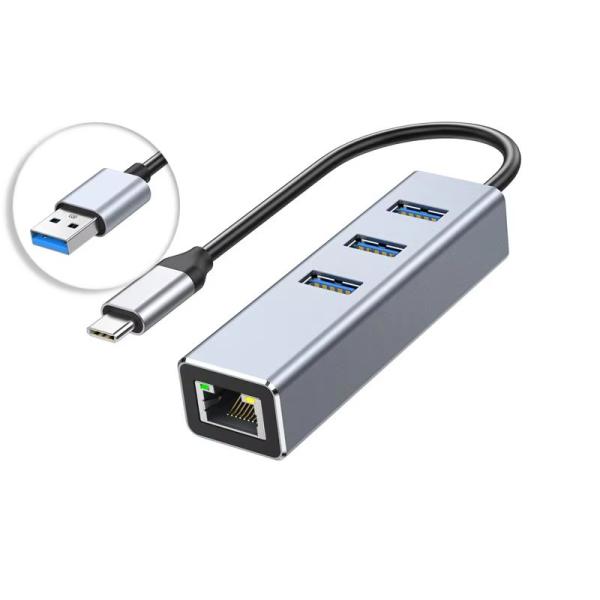 ADAPTADOR TIPO C MULTIFUNCIONAL 4 PUERTOS YX-7012