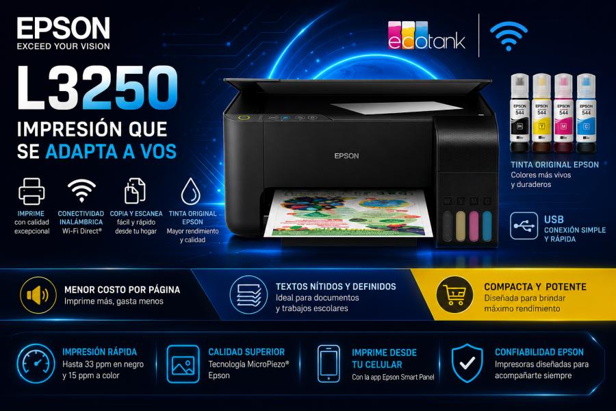 IMPRESORA INALÁMBRICA ECOTANK L3250