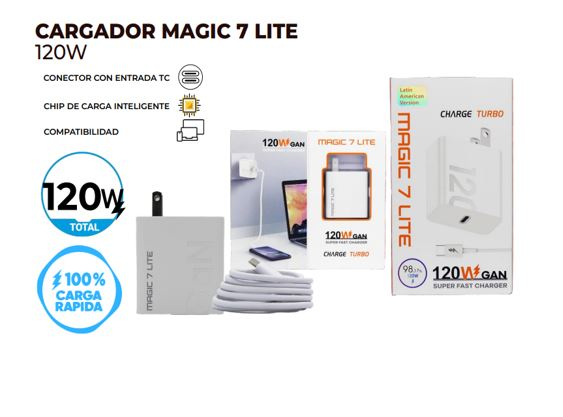CARGADOR DE HONOR MAGIC 7 LITE 120W